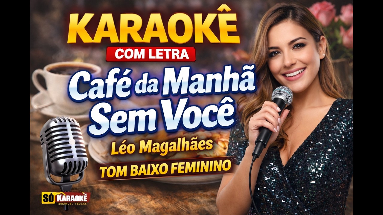 🎤 KARAOKÊ Café da Manhã Sem Você - TOM ORIGINAL/FEMININO – Léo Magalhães #PLAYBACK #KARAOKE