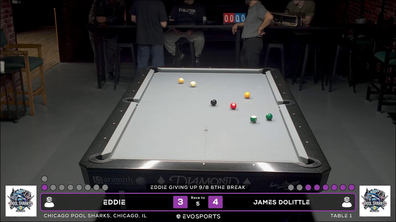 EDDIE vs JAMES DOLITTLE - CHICAGO POOL SHARKS - TABLE 1 | EvoSports