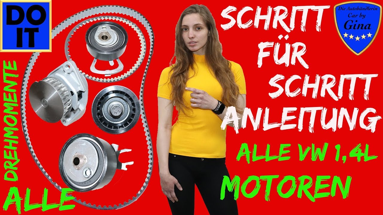ZAHNRIEMEN / WASSERPUMPE / KEILRIPPENRIEMEN WECHSELN / TAUSCHEN 🔹 VW 1,4 80PS 59 KW MOTOR 🔹 TUTORIAL