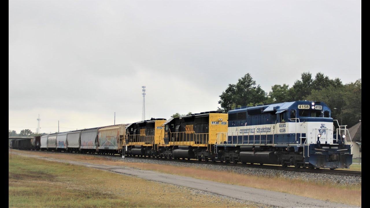 Variety of trains and power on the KCS Heavener Sub plus WAMX 4158