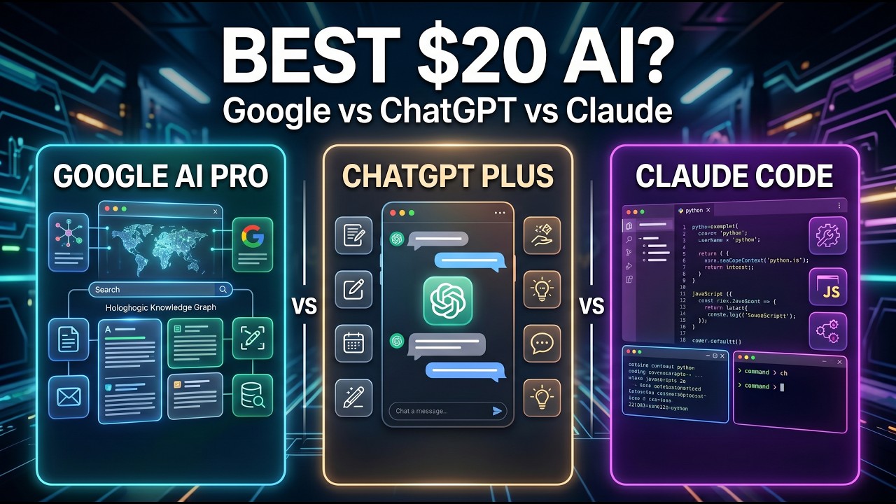 Best $20 AI Subscription in 2026? Google AI Pro vs ChatGPT Plus vs Claude Code