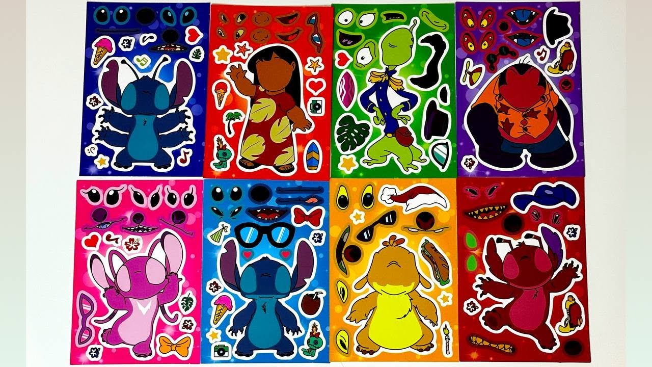 [ Paper DIY ] Decorate Sticker Book with Lilo & stitch Funny Monsters Zombi Vampire Witch Mummy