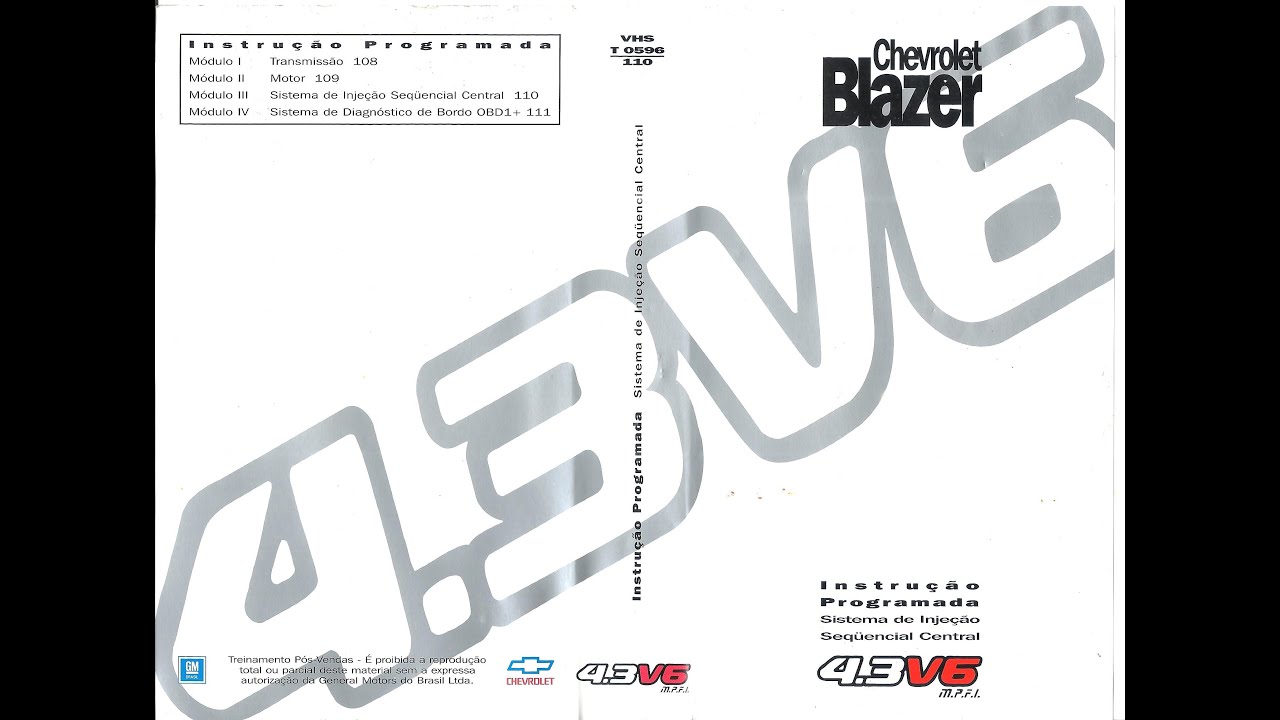 Chevrolet Blazer 4.3V6 1996 - Instrução Programada - Modulo 3 Sistema de Injeção Sequencial Central