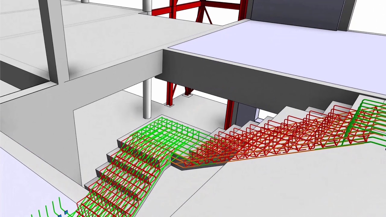 Armadura em Escadas Modeladas no Local no Revit 2020 - Legendado