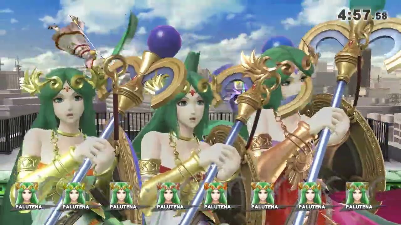 Smash Wii U - 8 Giants Palutenas Battle (Only Blast and Screen KO) #5