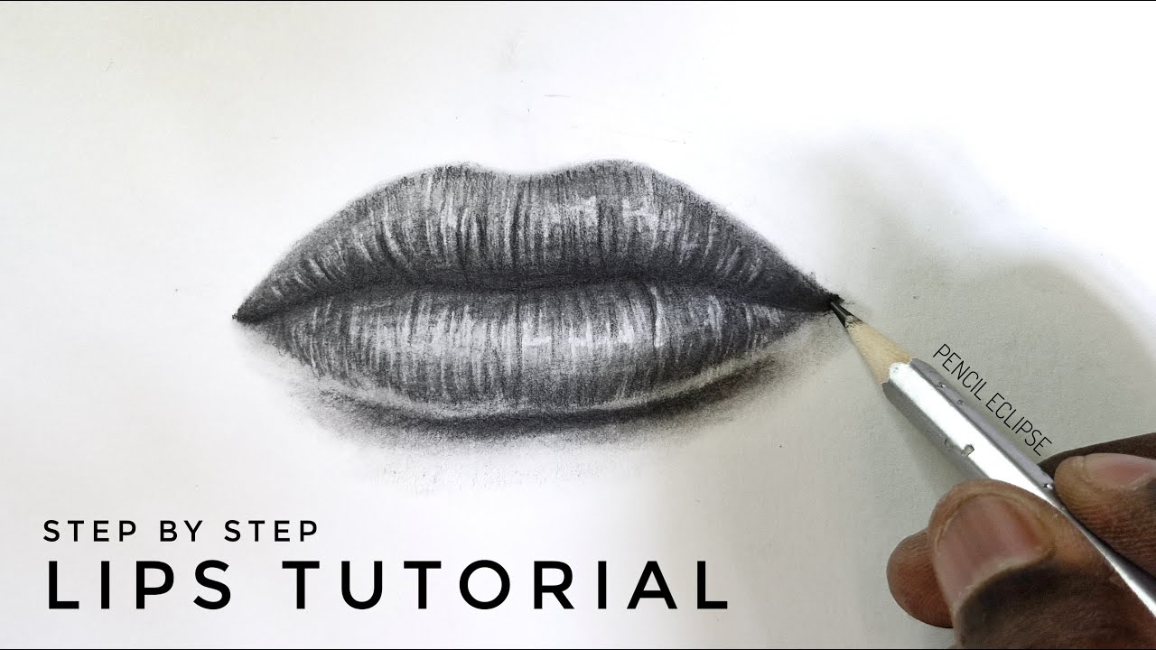 How to draw Realistic LIPS 💋👄 || Step by Step Tutorial || Pencil Eclipse