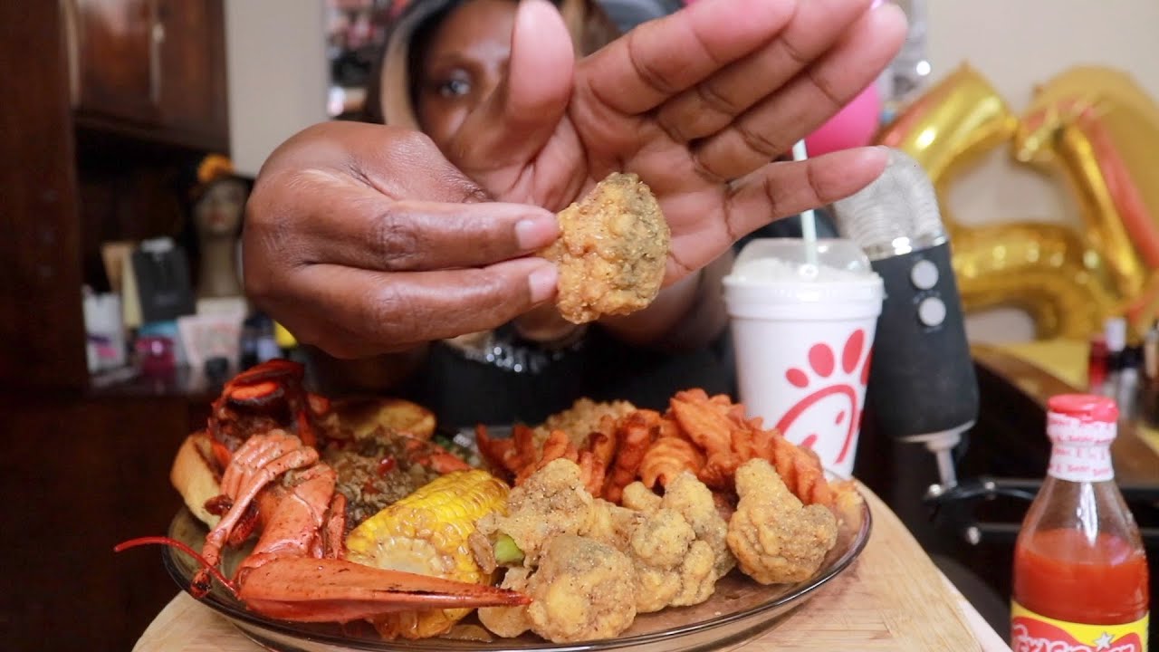 Chit Chat Mukbang Seafood Dinner Plate ASMR Eating Sounds