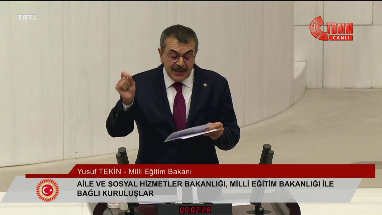 Bakan Tekin, MEB 2026 Yılı B&uuml;t&ccedil;e Kanunu Teklifi G&ouml;r&uuml;şmelerinde TBMM Genel Kuruluna Hitap Ediyor
