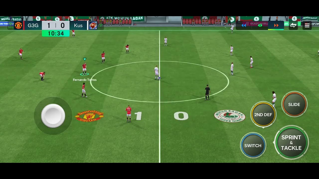 Прохождение мобильной игры «Мохун Баган» против «Манчестер Юнайтед» от EA Sports FC.
