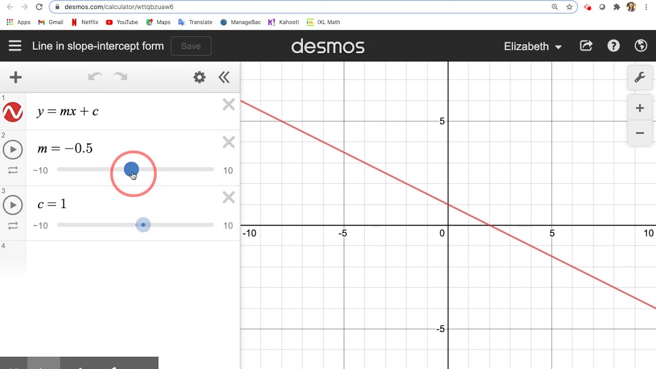 Desmos Slope and Intercepts Simulators