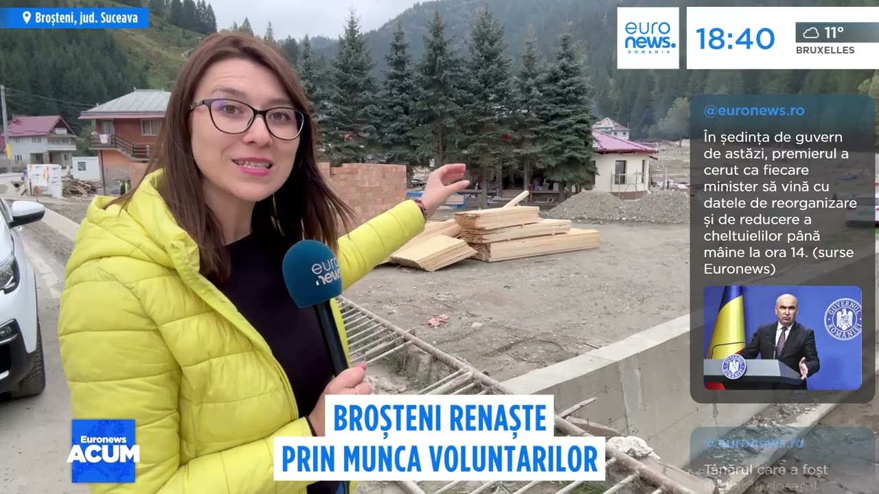 Broșteni renaște după inundații: sute de voluntari construiesc case