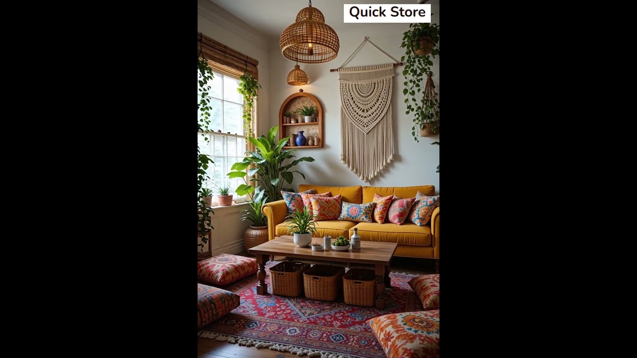 🏡 Boho Living Room Tour | Cozy & Vibrant Home Decor 