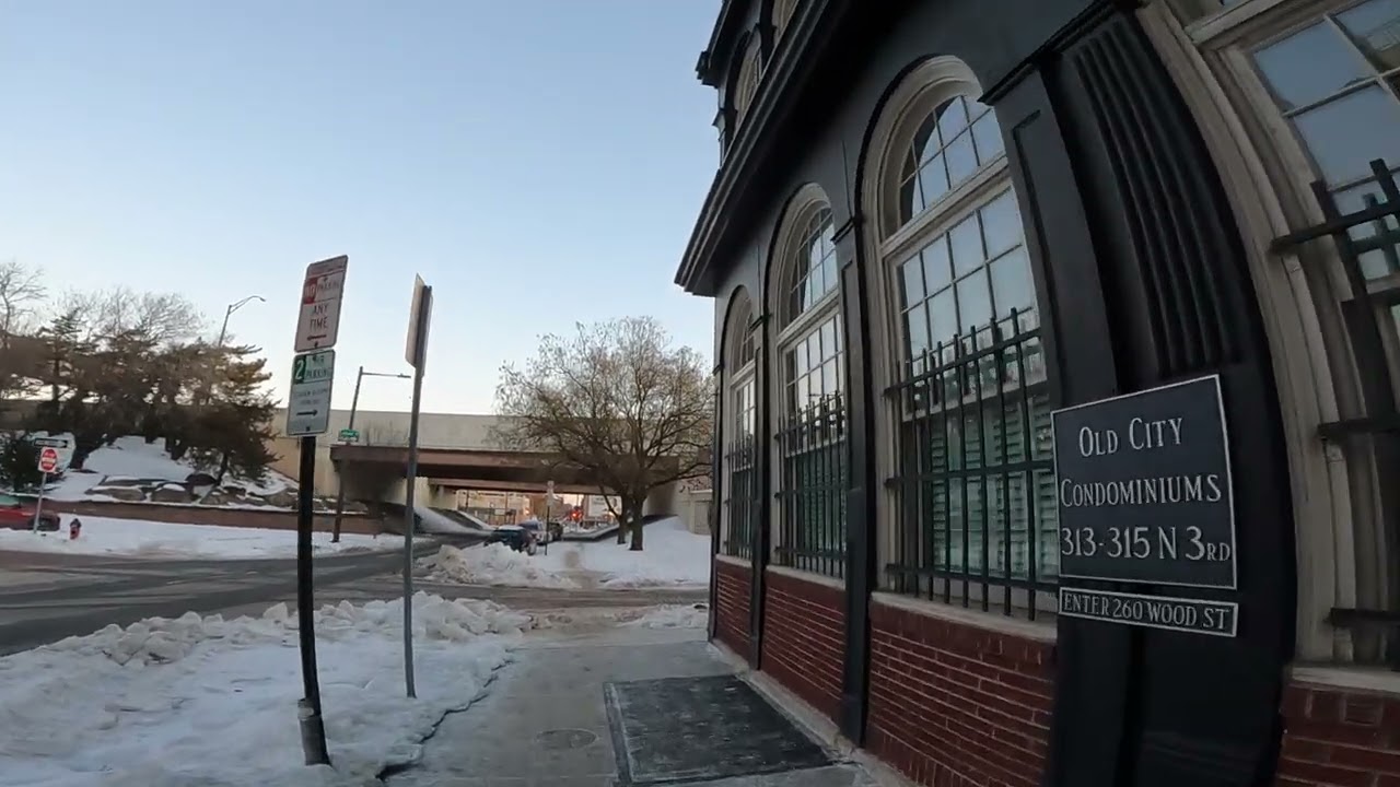 SUNRISE WALK in Leftover ICE & SNOW ❄️North on 3rd St through Old City❄️Philadelphia PA ASMR [4K]