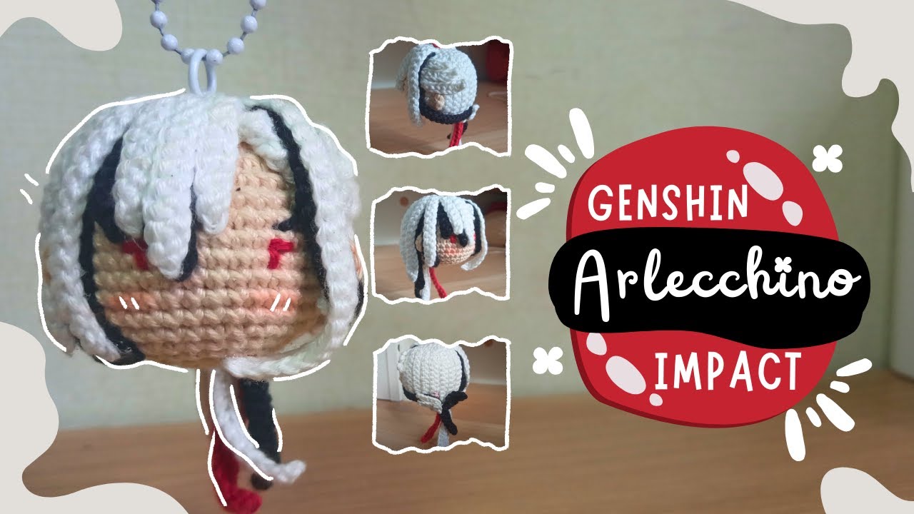 Arlecchino genshin impact crochet  keychain amigurumi Arlecchino genshin crochet Arlecchino