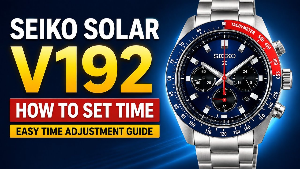 How to Set Time on Seiko Solar Chronograph V192 | Easy Time Adjustment Guide