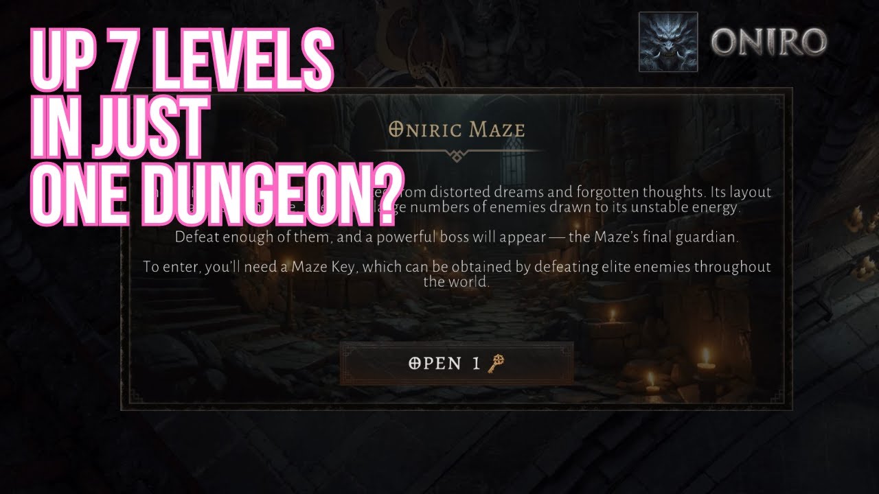 Oniro ARPG | Up 7 Levels in Just ONE Dungeon?! Exploring the Oniric Maze! How to get Key?