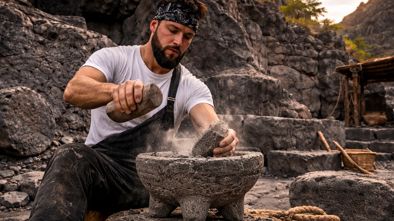 Tall&eacute; un Molcajete DE PIEDRA 🪨 con mis propias manos