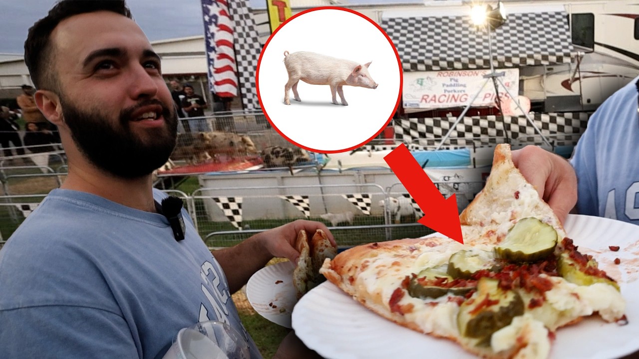 Eating Bacon at a Pig Race