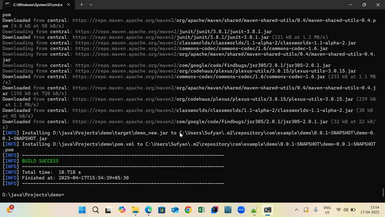 Apache Maven - Basic Commands - MVN Clean, Package, Install