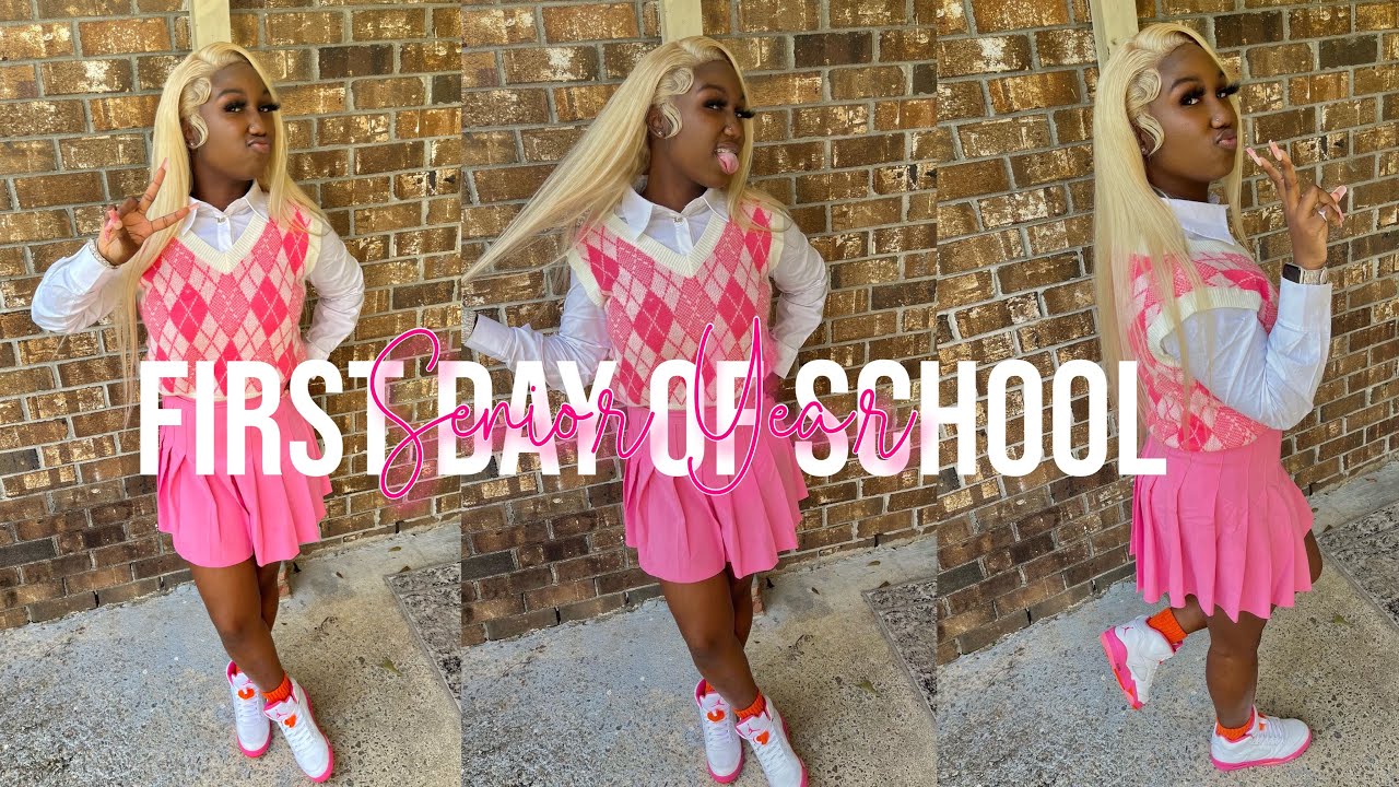 FIRST DAY OF SCHOOL GRWM + MINI VLOG *senior year* |Deaysah B