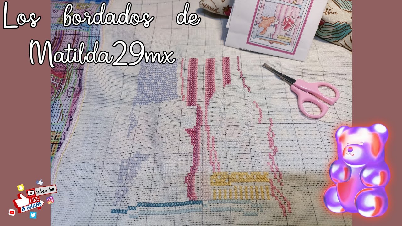 #7 #flosstube #bordando ventana con 🐕#acompañame a bordar un rato. #ideas #colores #principiantes 