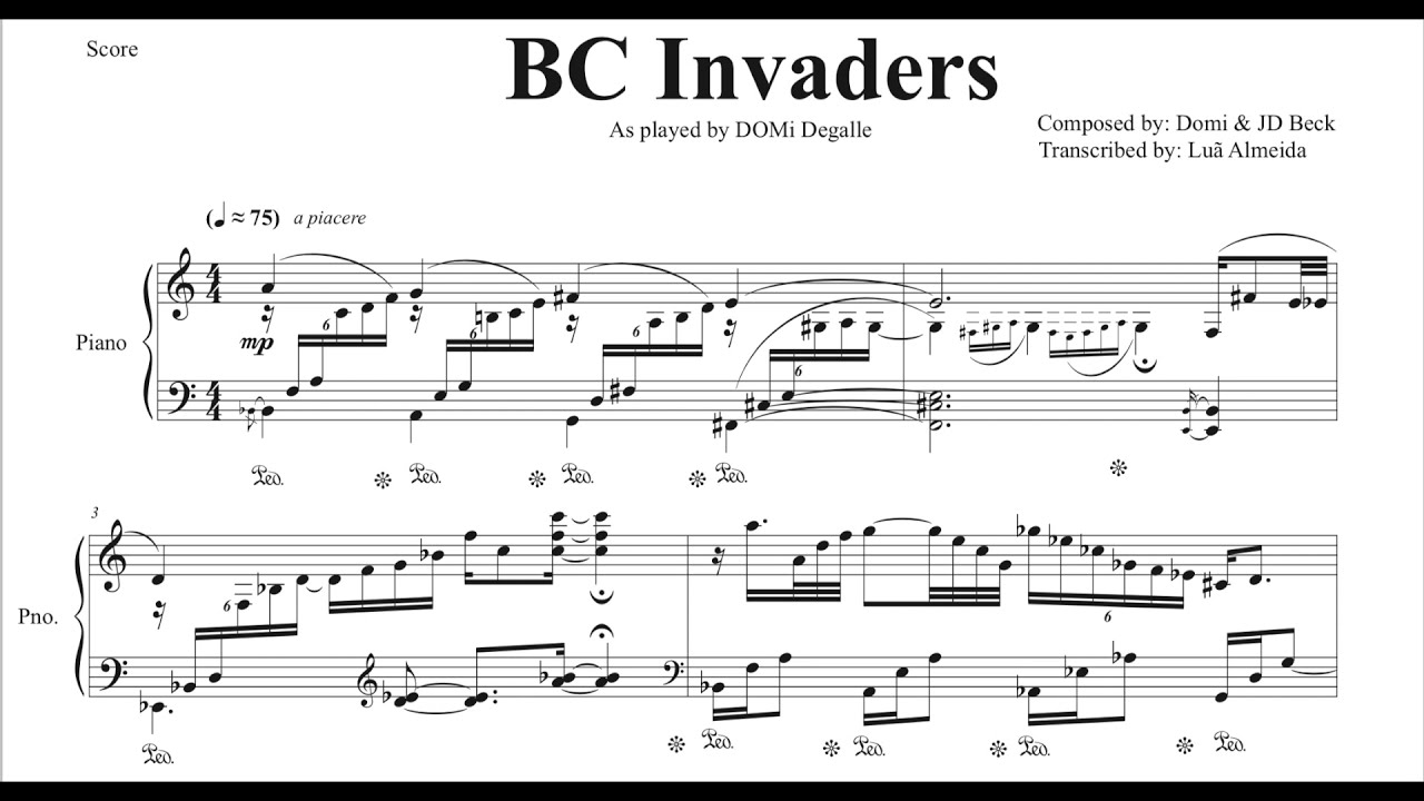 DOMi & JD Beck - BC Invaders (piano/synth transcription) #domi #jdbeck