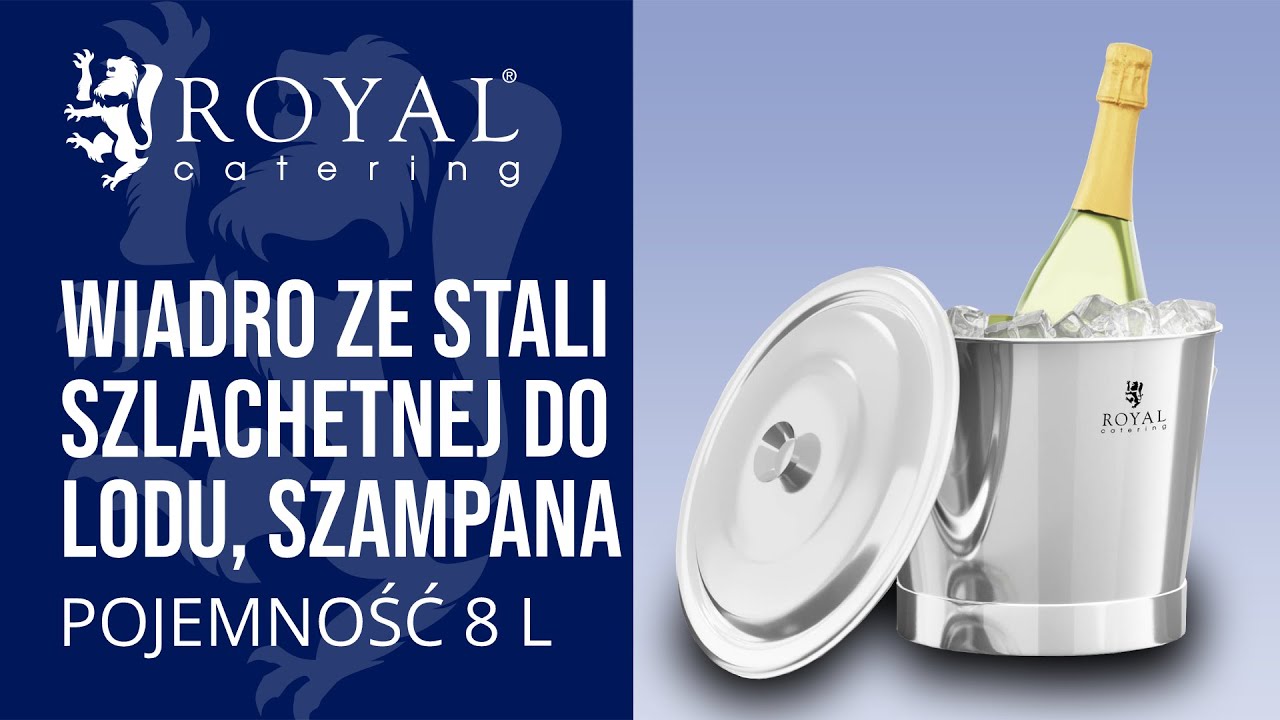 Wiadro ze stali szlachetnej do lodu Royal Catering RCEE-8LC | Prezentacja produktu