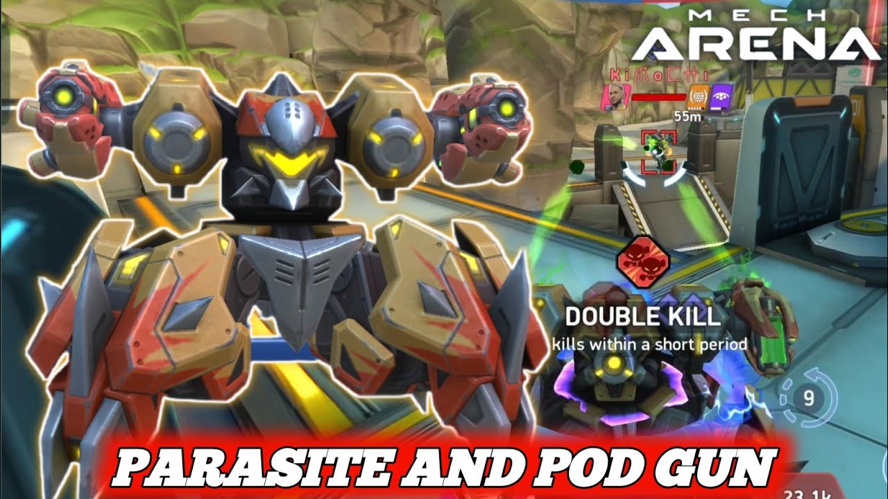 Parasite with Pod Gun 10 Gameplay - Mech Arena