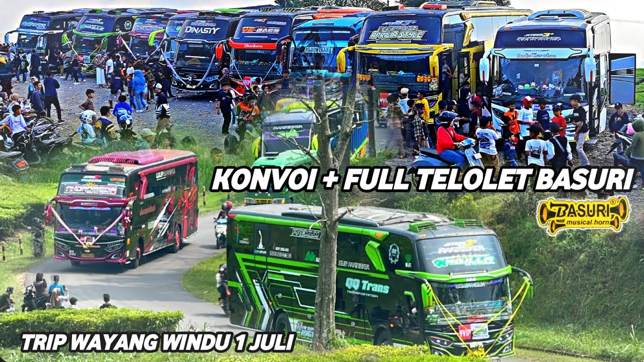 FULL KLAKSON TELOLET BASURI DI WAYANG WINDU | PESONA KONVOI BUS ARTIS HEBOHKAN WARGA‼️