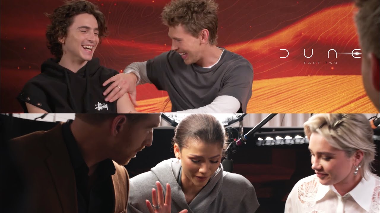 DUNE 2 Cast Interview (AND SAND WALK!) | Timothée Chalamet, Zendaya, Florence Pugh, Austin Butler