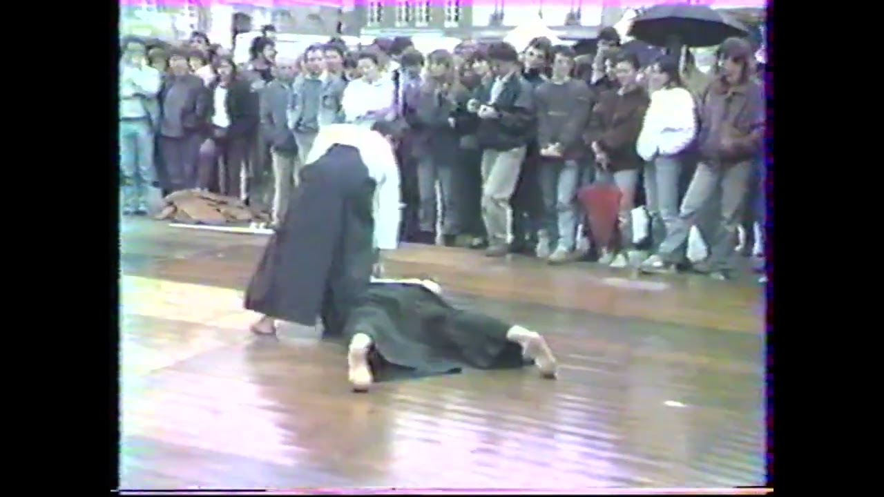 Démonstrations Aïkido à Rennes sous la pluie  en 1984 Jaff Raji et les élèves de Sensei Toshiro Suga