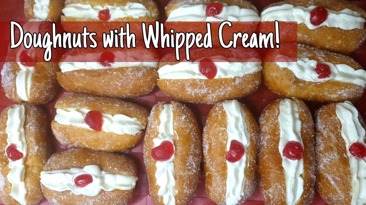Cream Doughnuts Recipe | Homemade Fresh Cream Doughnuts Recipe by Tasty Meals and Treats
