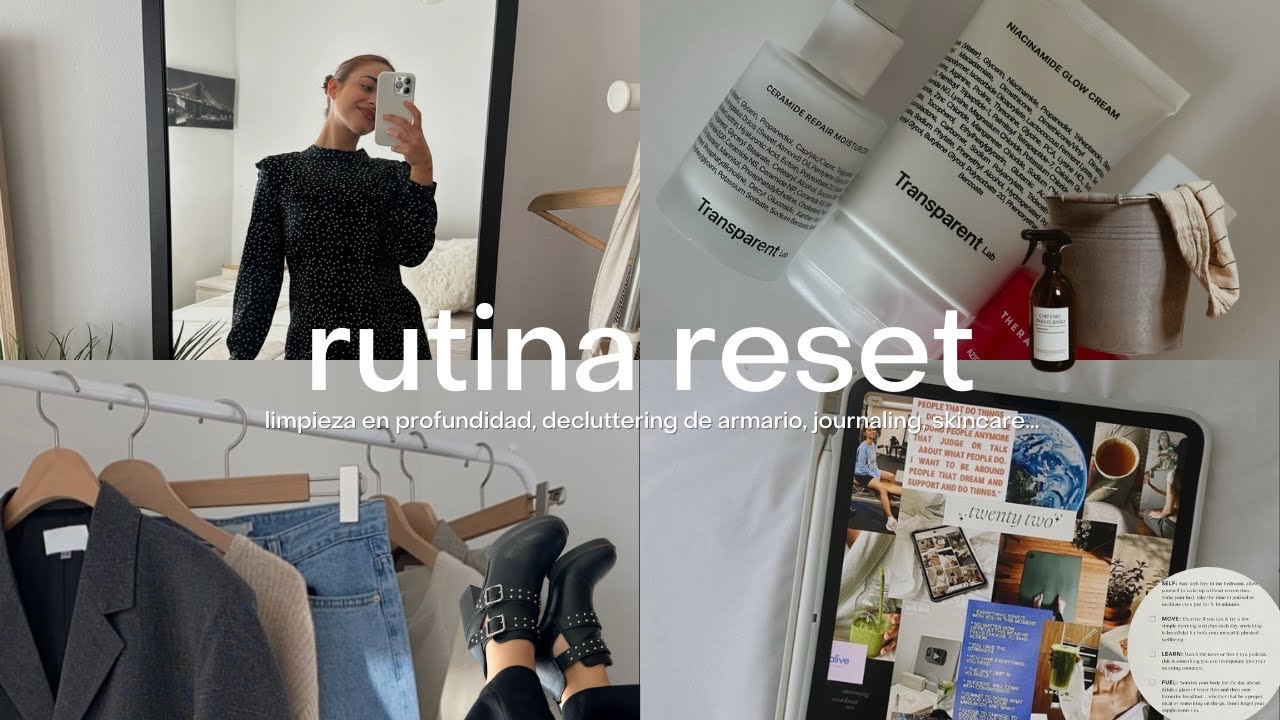 RUTINA RESET DE DOMINGO: limpieza a fondo, skincare, planificando la semana, autocuidado… 🫧✨