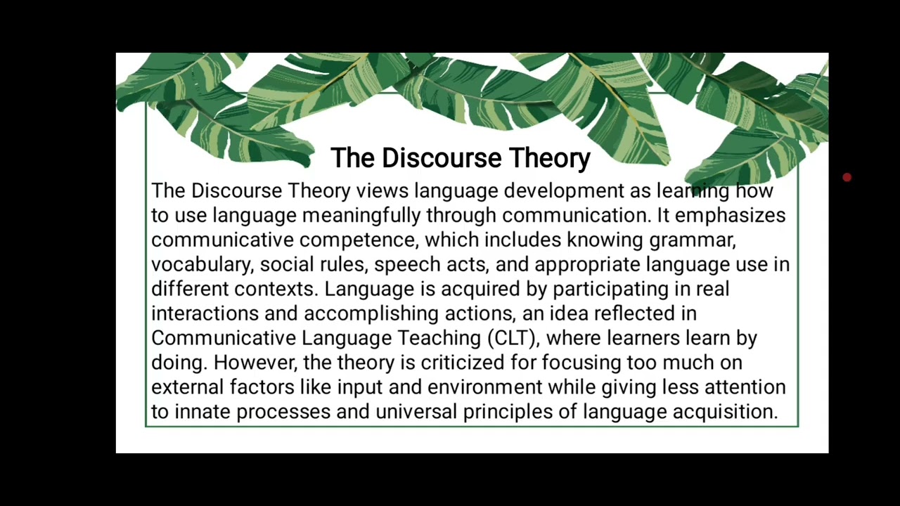 Theories of Language Acquisition