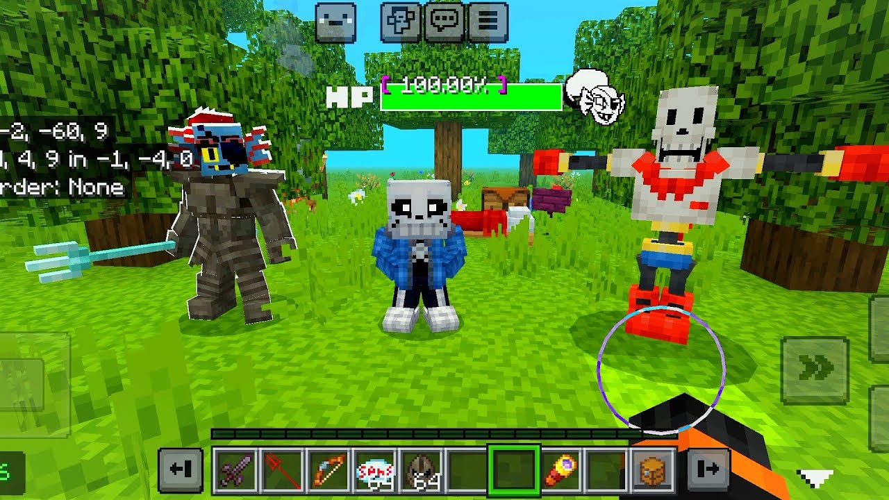 Blockynovella (Undertale Add-on) [MCPE-MCBE] Undyne and Sans in Minecraft,EnderFoxBoy MC🦊!!! 