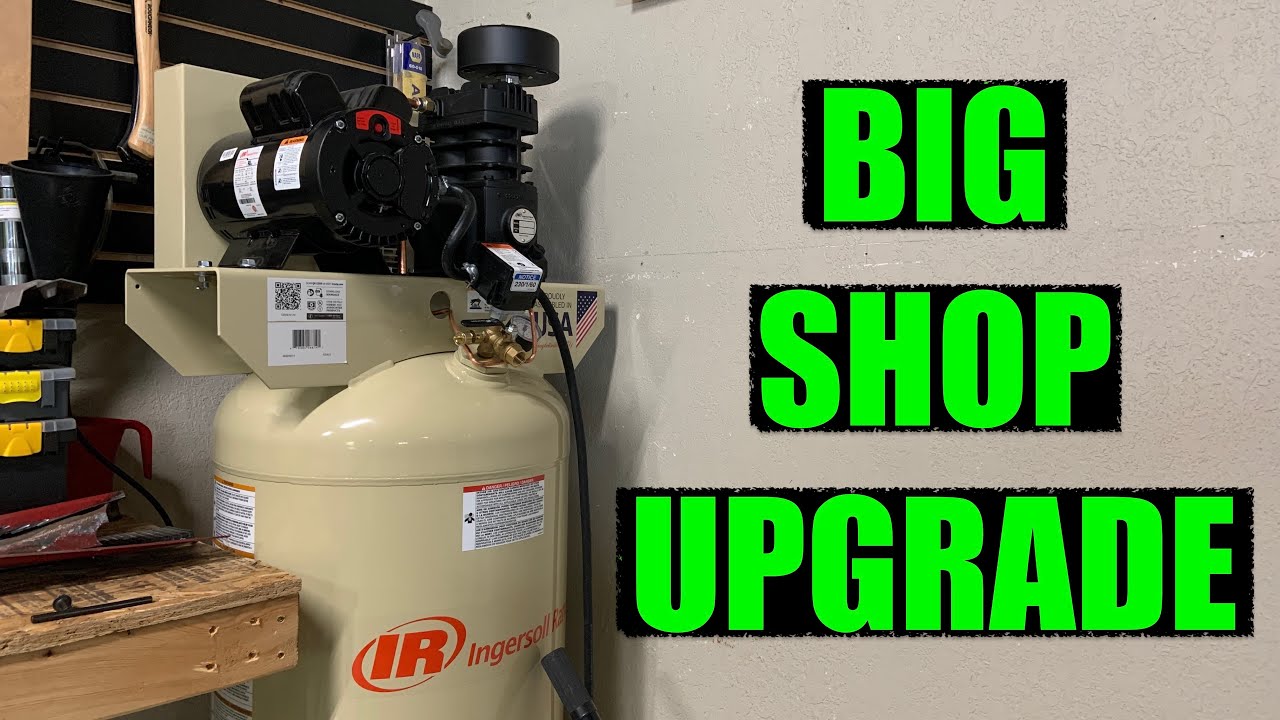 Upgrading the Shop With a New 60 Gallon, 5HP Compressor And Anchoring it in Concrete!