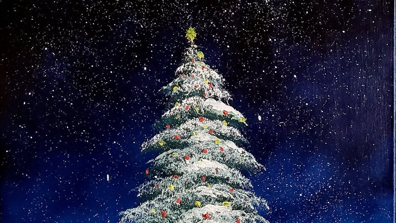 Painting a Christmas Tree in Oil. A Happy Tree for a Happy Holiday!