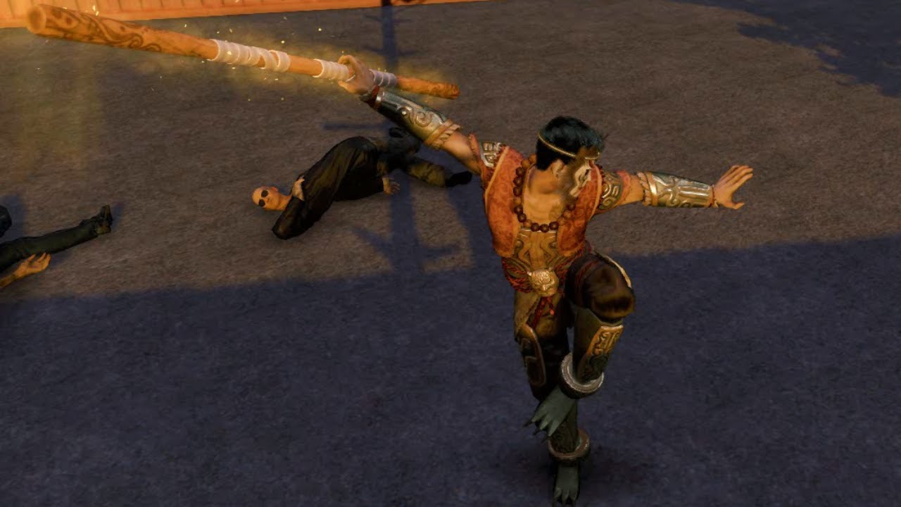 Instant kill with sun wukong (monkey king) Outfit in Sleeping Dogs Definitive Edition