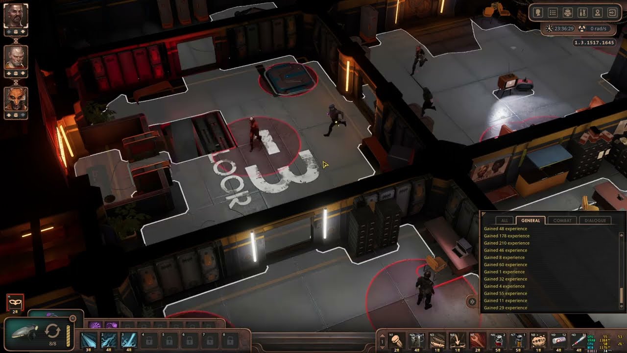 Encased: A Sci-Fi Post-Apocalyptic RPG -  normal speed vs 3x speed