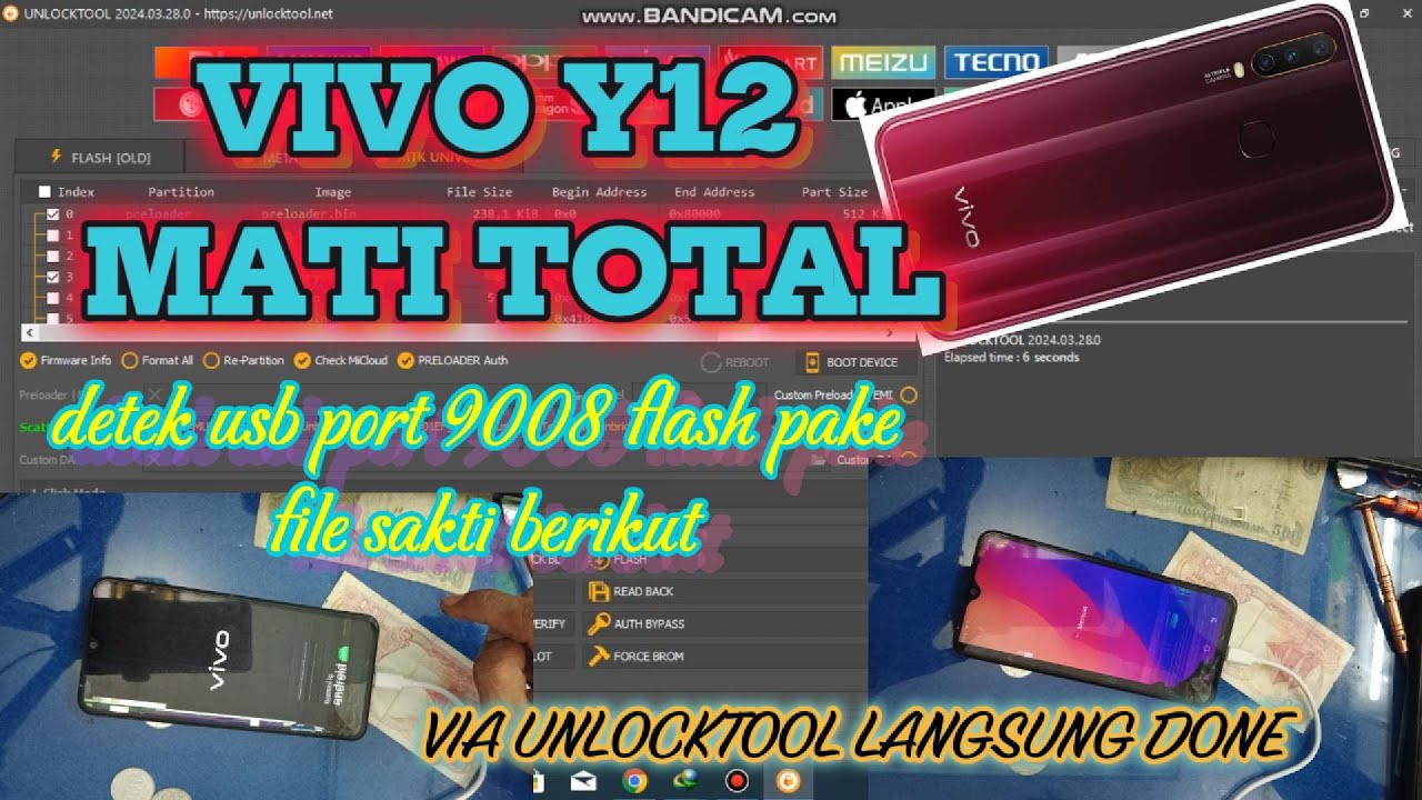 VIVO Y12 MATI TOTAL VIA UNLOCKTOOL, FLASH FILE TESTED BERIKUT LANGSUNG DONE