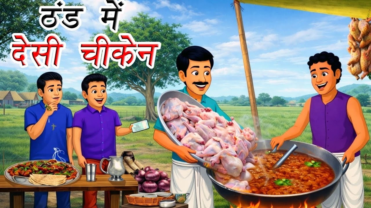 ठंड में देसी  चिकन ||Hindi kahani || thand me desi chicken|| चिकन वाले बाबा || moral stories 