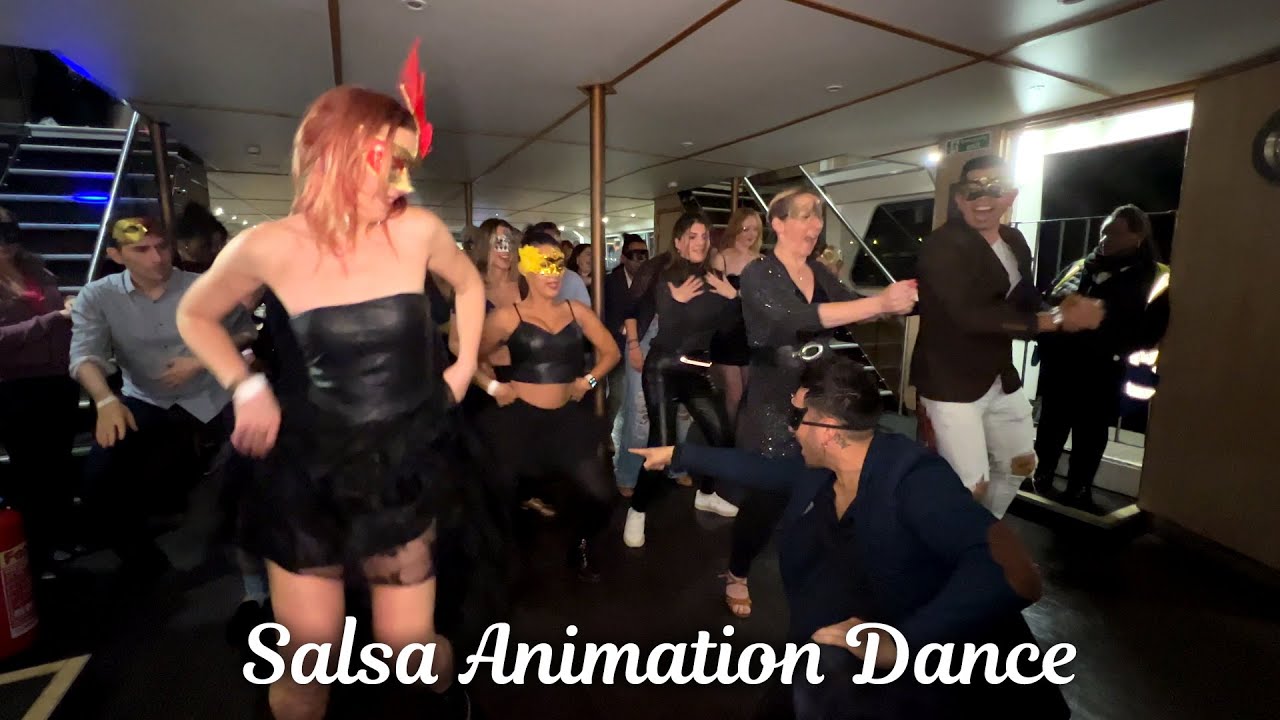 Salsa Animation Dance by Juan Soto at Salsa & Bachata Boat Party in London.