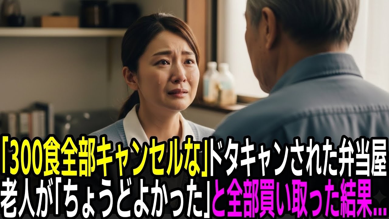 「300食全部キャンセルな」弁当を突然キャンセルされたシングルマザー。たまたま通りかかった68歳の老人が「ちょうどよかった！」と全部買い取った結果。