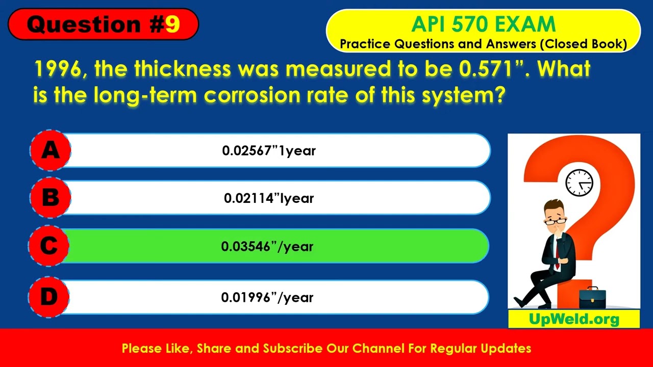 API 570 Exam Type MCQ's Piping Inspector