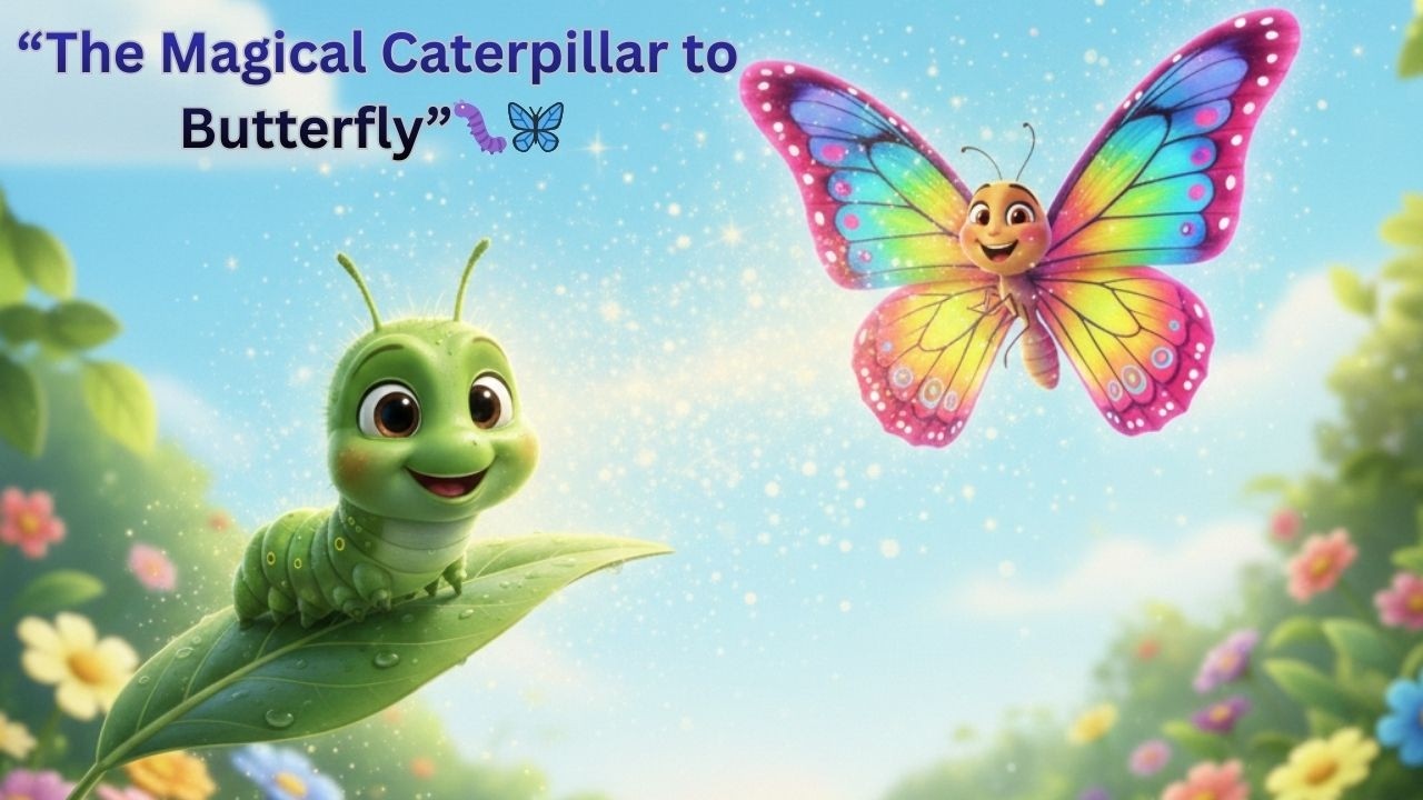 The Magical Caterpillar to Butterfly 🐛🦋 | Kids Transformation Story | Nursery Rhyme for Children