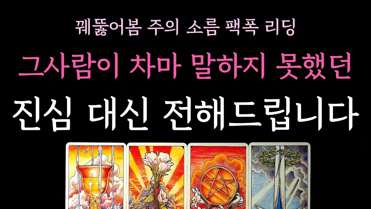 [다복 타로] 꿰뚫어봄주의 소름 팩폭 리딩🏹 그사람이 차마 말하지 못했던 진심 대신 전해드립니다