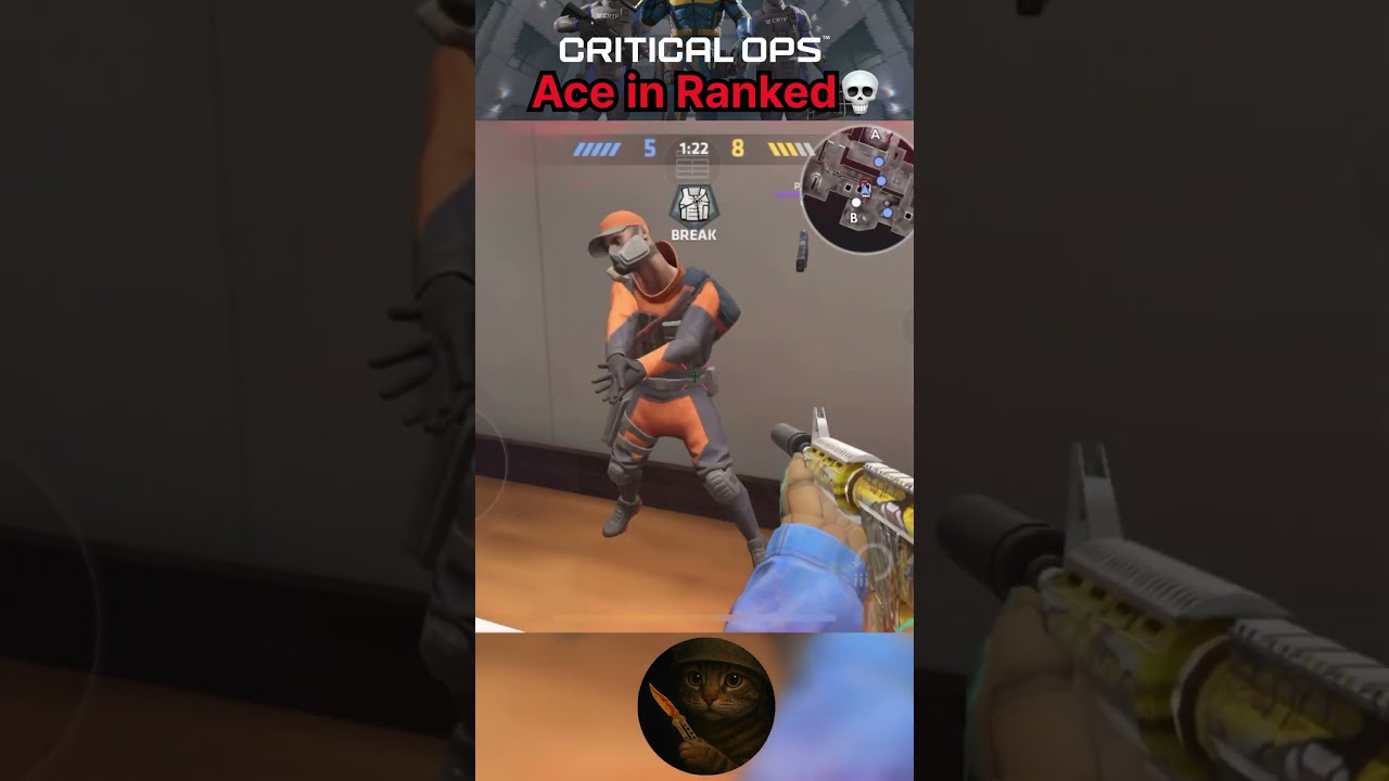 Critical Ops Ace in ranked match🔥| Critical Ops uncut 1v5 clutch #criticalops #gaming