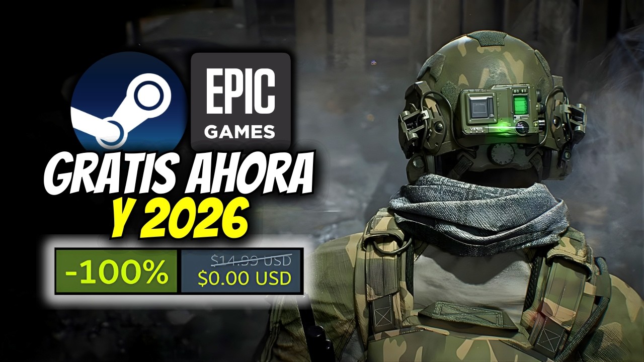 4 JUEGOS GRATIS de Steam y Epic Games +  4 JUEGO GRATIS que llegarán en 2026