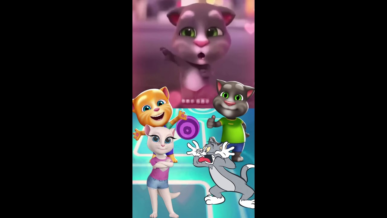 Talking Tom and Talking Angela  Coffin Dance 🎶 Tiles Hop 🎮 #tileshop #coffindance #talkingtom