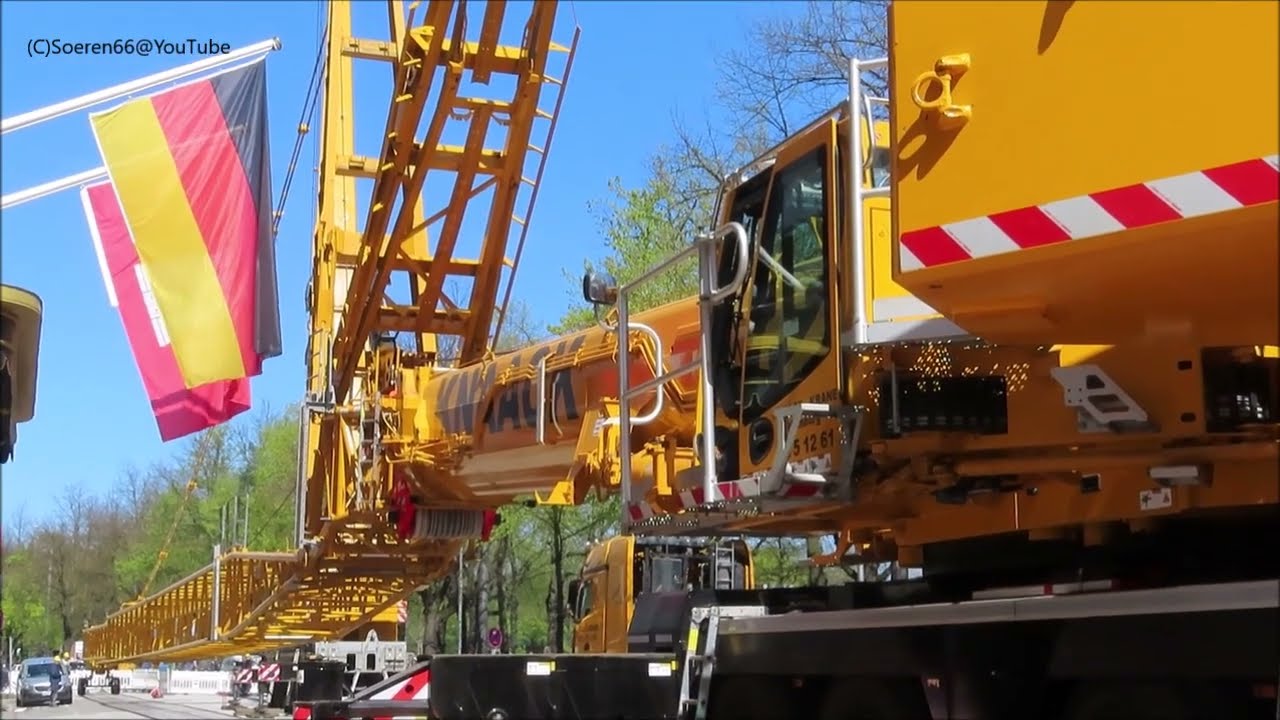 KNAACK KRANE - Mobilkran LIEBHERR LTM 1650-8.1 beim Einbau einer Klimaanlage